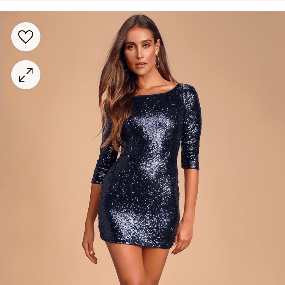 NWT Lulu’s navy blue sequin dress.